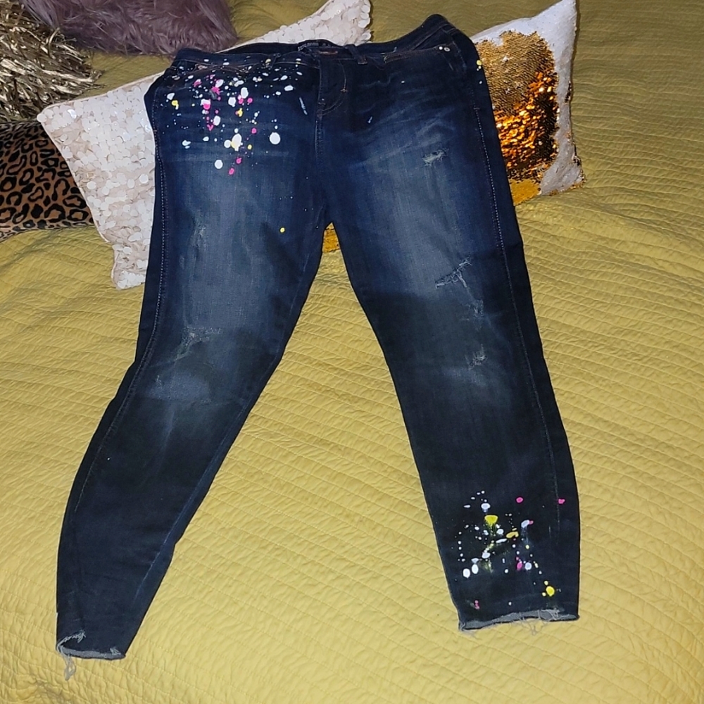 Zara paint drop jeans